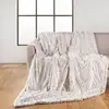DOUCEUR D'INTERIEUR Plaid 180 x 220 cm imitation fourrure/sherpa lynx - 180x220cm - Beige