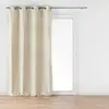 Rideau à oillets velours jacquard Mika 140x260 Naturel
