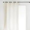 GENERIQUE Rideau à Oillets Effet Lin Tissé Logan 140x260cm Naturel