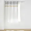 GENERIQUE Rideau à Oillets Avec Pompons Iliade 140x180cm Blanc & Gris