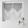 Douceur d'Intérieur Paire pompon passants 2 x 60 x 90 cm voile bicolore duo Blanc/Gris