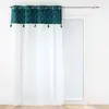 Douceur d'Intérieur Voilage a oeillets 140 x 240 cm voile sablé + haut velours Palmina Bleu