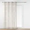 Bricoline - Voilage rayures horizontale s - Effet lin Blanc 140x240 cm