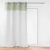 Bricoline - Voilage à oeillets frangé sauge - 140x240cm - Vert sauge