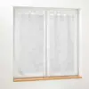 Douceur d'Intérieur Paire droite passants 2 x 60 x 160 cm voile tisse applique karla Blanc