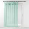 Douceur d'Intérieur Voilage à passants + pompons 140 x 240 cm polyester effet lin Dalila Sauge