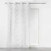Douceur d'Intérieur Rideau Voilage à oeillets Imprimé Métallisé "Arcadie" 140x240cm Blanc