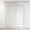 Douceur d'Intérieur Panneau a oeillets bois+volant 140 x 240 cm effet lin tisse norine Sans