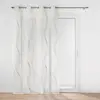 Douceur d'Intérieur Voilage a oeillets 140 x 280 cm voile sable imprime metallise elona Or