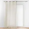 Douceur d'Intérieur Voilage a oeillets 140 x 240 cm voile sable imprimé Pandore Blanc