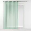 Douceur d'Intérieur Voilage à oeillets 140 x 240 cm liseré blanc Louise Vert sauge