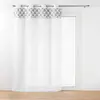 Douceur d'Intérieur Voilage a oeillets 140 x 240 cm voile tisse brodé Kasita Blanc