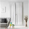 Douceur d'Intérieur Paire droite passe tringle 2 x 70 x 200 cm voile sable candide Blanc