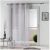 Douceur d'Intérieur Panneau a oeillets 140 x 240 cm voile sable applique damina Gris