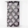 Douceur d'Intérieur Panneau a oeillets 140 x 280 cm voile sable imprime velvet flower Noir