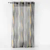 DOUCEUR D'INTERIEUR Rideau Voilage à oeillets "Ondulys" 140x240cm Jaune & Anthracite