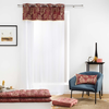 DOUCEUR D'INTERIEUR Voilage au top imprimé et frangé (140x240 cm - Rose Clair)