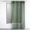 DOUCEUR D'INTERIEUR PANNEAU A OEILLETS 140 x 240 CM VOILE SABLE+FRANGES ZAGORA KAKI