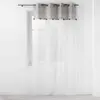 Douceur d'Intérieur Panneau a oeillets 140 x 240 cm voile sable+top imp met+pompon vilanelle Sans
