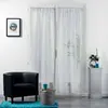 Douceur d'Intérieur Paire droite passe tringle 2 x 70 x 200 cm voile sable applique filiane Blanc