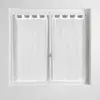 Douceur d'Intérieur Paire droite passants 2 x 45 x 90 cm voile sable fils chenille linahe Blanc