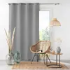 Douceur d'Intérieur Rideau a oeillets 140 x 260 cm microfibre unie absolu Gris
