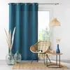 Douceur d'Intérieur Homemaison - Rideau a oeillets Microfibre Absolu Indigo 140 x 280 cm