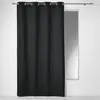 Douceur d'Intérieur, Rideau à Oeillets (140 x 240 cm) Panama Noir, Coton
