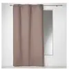 Paris Prix Rideau à oeillets 100 % coton Panama (140x240 cm - Marron Clair)