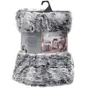 Douceur d'Intérieur Plaid couverture a poil doux 125 x 150 cm imitation Antartic gris