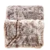 Douceur d'Intérieur Plaid couverture a poil doux 125 x 150 cm imitation Antartic Chocolat
