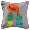 Paris Prix housse de coussin +encart 40 x 40 cm polyester imprime cactus