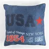 Paris Prix Coussin passepoil 40 x 40 cm microfibre imprimee east coast des. place Bleu