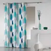 Rideau à oeillets - CDAFFAIRES - Imprimer leafy - Bleu - 140 x 240 cm