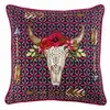 Paris Prix Coussin déhoussable passepoil 45 x 45 cm 100% coton imprimé et brodé Aponi