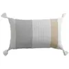 DOUCEUR D'INTERIEUR COUSSIN DEHOUSSABLE POMPONS 30 x 50 CM COTON IMPRIME ILIADE DES. PLACE