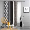 Douceur d'Intérieur Rideau a oeillets 140 x 260 cm polyester imprime galileo Noir