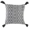 Paris Prix coussin dehoussable à pompons 40 x 40 cm en coton tissé scenarel