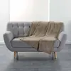 Douceur d'Intérieur, Plaid (125 x 150 cm) Flanou Taupe, Flanelle