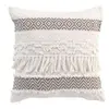 Paris Prix Coussin 40x40 cm déhoussable 100% coton à frange Zya Taupe COTON d'intérieur