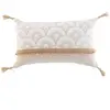 Douceur d'Intérieur Coussin déhoussable en polycoton et jute Bahina - Blanc - 30 x 50 cm
