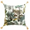 Douceur d'Intérieur Coussin déhoussable imprimé feuillage (50x50 cm - Multicolore)