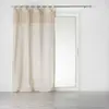 Douceur d'Intérieur Rideau à Passants 140 x 240 Cm Polycoton Uni et Top Macrame, Samaya