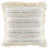 DOUCEUR D'INTERIEUR Coussin déhoussable à franges 40x40cm naturel - 40x40cm - Naturel