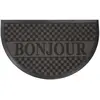 Douceur d'Intérieur Tapis d'entrée 45x75cm demi-lune bonjour noir