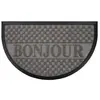 Douceur d'Intérieur Tapis d'Entrée Demi-Lune Bonjour 45x75 cm Gris