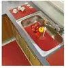 Douceur d'Intérieur Tapis égouttoir à vaisselle 65x43 TUBULO rouge