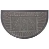 Douceur d'Intérieur Tapis d'Entrée Demi-Lune Feuilles 45x75cm Gris