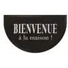 Douceur d'Intérieur Tapis d'Entrée Demi-Lune Maison 45x75cm Noir & Gris