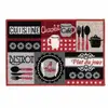 Tapis de Cuisine "Digital Menu" 50x80cm Rouge